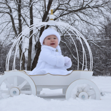 White Small Angel with Gold trim