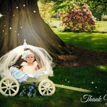 Ivory Small Angel Carriage
