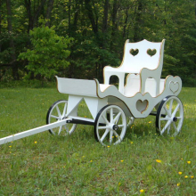 Princess Carriage, white with gold trim and throne seat