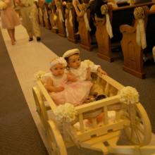 Ivory Large size flower girl pumpkin wagon