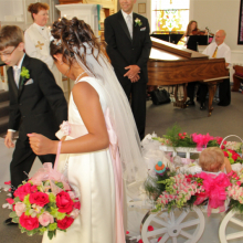 White Large size flower girl pumpkin wagon