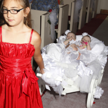 White Large size flower girl pumpkin wagon