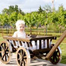 Medium size wagon, dark brown stain