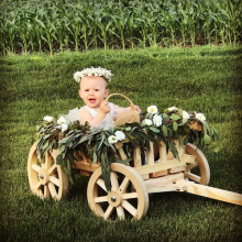 Unfinished Medium size Pumpkin Wagon