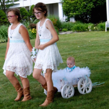 White Small Pumpkin Wagon