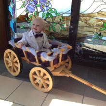 Small Pumpkin Wagon, in Dark Brown Stain