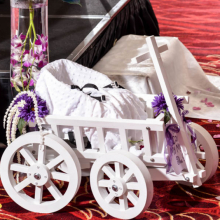 White small pumpkin wagon, with bumbo seat (not included)