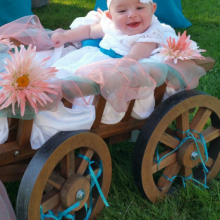 Small Wagon, in Light brown stain, and black wheel rims