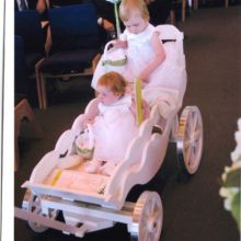 White, with the standard rack and pinion auto type steering for very sharp turning radius