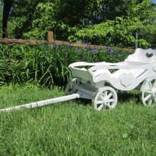 White Royal Carriage, with throne seat and safety side rails